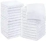 Utopia Towels - Cotton Washcloths Set - 30 x 30 cm, White - 100% Ring Spun Cotton, Premium Quality Flannel Face Cloths, Highly Absorbent and Soft Feel Fingertip Towels (24-Pack, White)