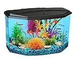 Koller Products Plastic 3-Gallon Aquarium Starter Kit with 7 Colors LED Lighting and Complete Filtration, Ideal for a Variety of Tropical Fish , Betta Fish, Tropical Fish, Cichlids, Ornamental Shrimp