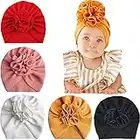 5 Unids Bebe Sombrero Turbante Beanie Nudo Algodon Gorra Nudo Diadema para Recién Nacido Infántil Niñas Baby Cap Hat