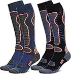 Calcetines de esquí de lana merina para hombre y mujer, 2 pares para esquí, snowboard, rodilla térmica alta invierno cálidos calcetines deportivos de rendimiento