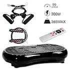 Vibration Plate Exercise Machine, Whole Body Shape Vibration Platform Machine with Jump Rope for Weight Loss Fitness, 99 Levels Home Gym Equipment Workout Machine with Bluetooth Speaker (Black)