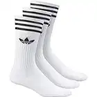 adidas Originals Men's Solid Crew Socks (Pack of 3), White/Black, 6-8.5