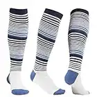 +MD 3 Pairs Bamboo Compression Socks Moisture Wicking 8-15 mmHg for Women & Men