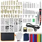 Wood Burning Kit, 117pcs Pyrography Wood Burning Tool Kit, Wood Burning Pen with Adjustable Temperature 200~450 ℃ Switch, Wood Burner for Embossing, Carving and Soldering Tips