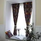 USTIDE Bohemian Curtains for Living Room,Rod Pocket Semi-Blackout Curtains Retro Rustic Patchwork Curtains,Muliticolor Ethnic Curtains for Bedroom/Balcony,55" W×94" L,2Panels