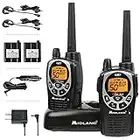 Midland 50 Channel GMRS Two-Way Radio - Long Range Walkie Talkie with 142 Privacy Codes, SOS Siren, and NOAA Weather Alerts and Weather Scan (Black/Silver, Pair Pack)