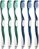 Fremouth Hard Toothbrushes for Adults (Cross Firm Bristles, 6 Count)