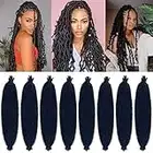 Springy Afro Twist Hair 24 Inch 8 Packs 1B Marley Hair Pre-fluffed Spring Twist Hair Twisted Up Kinky Twist Cuban Twist Crochet Hair Pre-separated Braiding Hair For Black Women (24inch,1b, 8packs)