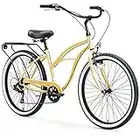 sixthreezero Around The Block Women's Beach Cruiser Bike, 1/3/7/21 Speed Bicycles, 26"/24" Wheels, Multiple Colors