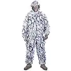 Huenco Extérieur Camo 3D Neige Sauvage Fermeture Éclair Ghillie Costume Pour Paintball Airsoft Chasse Faune Photographie