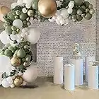 Balloon Arch Kits , Olive Gold Green Series Latex Balloon Arch Garland Kit for Baby Shower, Proposal, Wedding, Birthday, Graduation, Anniversary, Bachelor or Any Party Decorations (119pcs )