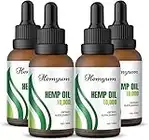 (4 Pack) Organic Hemp Oil Maximum Strength - Natural Hemp Tincture Drop - Vegan, Non-GMO, Organically Grown in USA