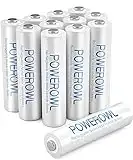 POWEROWL Pilas Recargables AAA Alta Capacidad, 12 Piezas (Baja Autodescarga, Precarga) Ni-MH Recargable AAA Pilas 1000mAh, Recargable Aproximadamente 1200 Veces