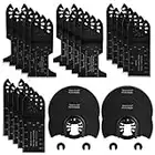 24 PCS Oscillating Saw Blades, Wood Multitool Blades Set, Quick Release Oscillating Tool Blade for Ridgid, Rockwell, Fein Multimaster, Milwaukee, Porter Cable, Black & Decker, Chicago