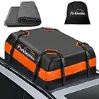 FIVKLEMNZ Car Roof Bag Cargo Carrier, 15 Cubic Feet Waterproof Rooftop Cargo Carrier with Anti-Slip Mat + 8 Reinforced Straps + 4 Door Hooks Suitable for All Vehicle with/without Rack