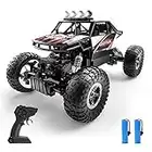 DEERC RC Cars Remote Control Car 1:14 Off Road Monster Truck,Metal Shell 4WD Dual Motors LED Headlight Rock Crawler,2.4Ghz All Terrain Hobby Truck with 2 Batteries for 90 Min Play,Boy Adult Gifts