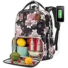 LOVEVOOK Lunch Backpack Insulated Cooler Backpack, Waterproof Laptop Backpack Vintage Work Lunch Box Bag Fashion School Backpack Stylish Travel Bag for Women Girls, Fit 15.6 Inch Computer