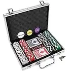 LUOBAO Poker Chips Set for Texas Holdem,Blackjack, Tournaments with Aluminum Case,2 Decks of Cards, Dealer, Small Blind, Big Blind Buttons and 5 Dice,200 Piece Chips(11.5 Gram)