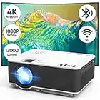 TMY Native 1080P Projector with 5G WiFi and Bluetooth 5.1, 13000 Lumens 4K Supported Mini Projector, Portable Projector Compatible with TV Stick/Phone/PC/DVD/HDMI/AV/USB/SD, Outdoor Movie Projector