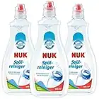 NUK Liquide nettoyant pour biberons - 500 ml - Idéal pour le nettoyage des biberons, tétines et accessoires - Sans parfum - pH neutre - 3 unités