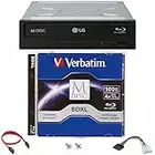 LG WH16NS40 16X Blu-ray BDXL DVD CD Internal Burner Drive Bundle with Free 100GB M-DISC BDXL + SATA Cable + Mounting Screws