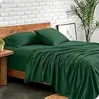 Bare Home Queen Sheet Set - 1800 Ultra-Soft Microfiber Queen Bed Sheets - Double Brushed - Queen Sheets Set - Deep Pocket - Bedding Sheets & Pillowcases (Queen, Forest Green)