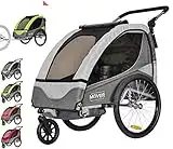 PolirOne Shop PAPILIOSHOP Rimorchio carrellino Bici Passeggino per Trasporto 1 o 2 Bambini