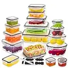 34 PCS Food Storage Containers Set with Airtight Lids (17 Lids &17 Containers) - BPA-Free Plastic Food Container for Kitchen Storage Organization, Salad Fruit Meal-prep Containers with Labels & Marker