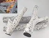 Birch Gas Fire Log Set – 4 Realistic, Highly Detailed Ceramic Logs – For Gas Fires, Electric Fires And Fire Pits – Firebrand Direct