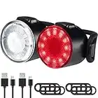 Lumiere Velo Avant et Arriere kit, Eclairage Velo a LED Puissant, Lampe de Vélo Etanche IPX5, Feux Arrière Rechargeables USB pour Vélo de Route de Montagne 4 et 6 Modes pour Hommes/Femmes/Enfants