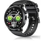 Smart Watch for Men Women ,Phone Call(Make & Answer) Smartwatch,IP68 Waterproof,Fitness Tracker, Pedometer,Message Notification,Music Player,Health Monitor,Compatible with iOS Android Phones (Black)