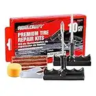 AWELCRAFT Economical Tire Repair Kit to Fix Punctures and Plug Flats, 10-Piece Value Pack, Ideal for Cars, Trucks, Motorcycles, ATV, with Storage case