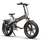 A Dece Oasis equipped with rear racks and fenders, ADO A20FXE electric bike for adults men 20 * 4.0 Fat tyres E bike, 250W motor/36V/10.4Ah battery/25 km/h,gray