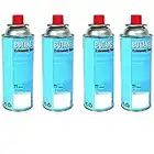 Lot de 4 cartouches de gaz butane universelles pour réchaud de camping et désherbeurs, gaz de camping, butane, réchaud à gaz, cuisinière à gaz (8,77EUR/kg), quantité de gaz butane : 4 pièces