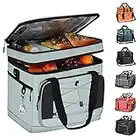 Maelstrom Collapsible Soft Sided Cooler - 60 Cans Extra Large Lunch Cooler Bag Insulated Leakproof Camping Cooler, Portable for Grocery Shopping, Camping, Tailgating and Road Trips，Grey