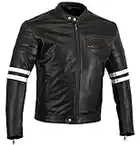 Australian Bikers Gear chaqueta moto Cafe Racer en color negro envejecido y rayas rojas oxblow con protecciones homologadas y extraíbles en talla XL Australian Bikers Gear chaqueta moto Cafe Racer en color negro envejecido y rayas blancas con protecciones homologadas y extraíbles