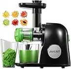 JUILIST Juicer Machine, Slow Masticating Juicer with Higher Juice Yield and Drier Pulp, Cold Press Juicer with Quiet Motor and Reverse Function, Easy to Clean, Includes Cleaning Brush (Classic Black)