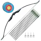 51" Archery Recurve Bow and Arrows Set for Adults Beginner 30lb 40lb Takedown Bow Right Hand Hunting Long Bow Kit for Outdoor Shooting Hunting Training