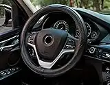 Universal Fit Leather Car Steering Wheel Cover 37-38.5CM Black