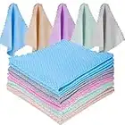 10pcs Chiffon Microfibre Nettoyage, Chiffon Ecaille de Poisson Torchon Microfibre Chiffon Microfibre Nolmia Miracle Cloth Réutilisable pour Verre Miroir Vitre Voiture Cuisine - 25x25 cm, 5 Couleurs