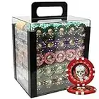 1000 Ct Skull Casino 13.5 Gram Poker Chip Set Acrylic Case Custom Build