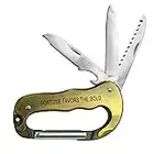 Trixie & Milo Hitchblade Carabiner - Carabiner Multitool, Carabiner Clip, Tactical Knife, Tactical Carabiner Keychain, Gold Carabiner Knife, Self Defense Keychain, Knife Carabiner Keychain