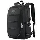 AMBOR Sac à Dos Ordinateur Portable, Sac à Dos de Voyage Imperméable 17.3 Pouces avec USB Charging Port,Antivol Sac à Dos d'affaires Fonctionnel Sac a Dos PC Portable pour Loisir, Scolaire,Affaire