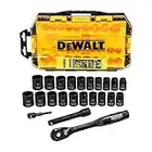 DeWalt Metric/SAE DWMT74739 - Juego de llaves de vaso de impacto (1/2", 23 piezas)