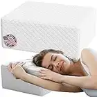 GLEUR Square Pillow for Side Sleepers - Made in USA, Cool Gel Memory Foam Cushion Cube Shaped Pillow -Therapeutic Neck & Shoulder Pain Relief, Cervical Support -Thick Bed Pillow 15"x 12" x6"