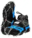 HighTatras Azul Crampones Talla L 38-45 Picos Antideslizantes montaña Senderismo crampones para la Nieve Hielo para el Senderismo de Invierno 8 Picos de Acero Inoxidable