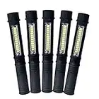 X.Store 5 Pack LED Work Light 2 Modes COB Pocket Flashlight with Clip and Magnetic Base Inspection Lamp for Emergency Kit Workshop Camping Hiking Fishing