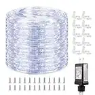 Lyhope Led Rope Lights, 33ft 240 LED Low Voltage Waterproof Rope Lights, Connectable Clear Tube String Lights for Outdoor, Indoor, Patio, Pool, Boat, Deck, Xmas Decor Lighting (Clear White)