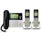 VTech CS6949-2 DECT 6.0 Corded/2-Cordless Telephone System, Black/Silver