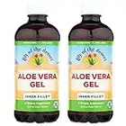 Lily of the Desert Aloe Vera Gel - Inner Fillet Thicker Consistency Aloe Vera Drink with Natural Vitamins, Digestive Enzymes for Gut Health, Stomach Relief, Wellness, Glowing Skin, 32 Fl Oz (Pack of 2)